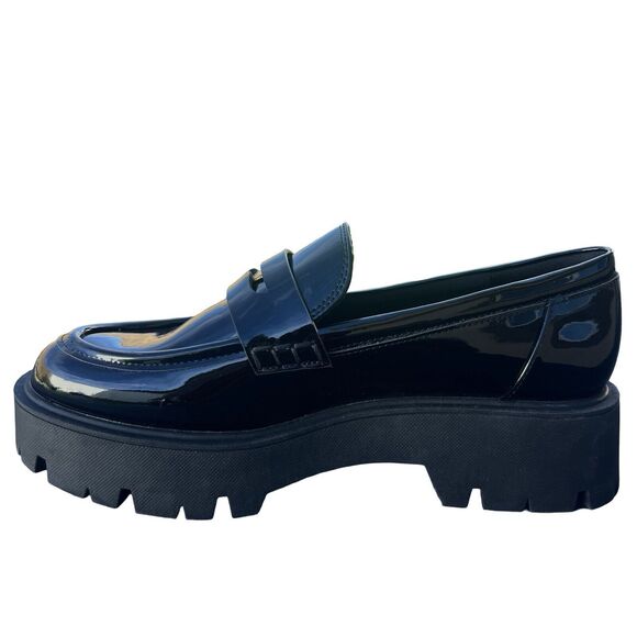 Zara Women\'s Treaded Sole Loafers Black Patent Leather Shoe Size US 8 main image 11